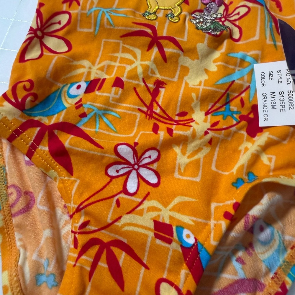 New Vintage 90s Disney Winnie Pooh Tropical Swimsuit one piece halter 18m girl - Picture 6 of 9